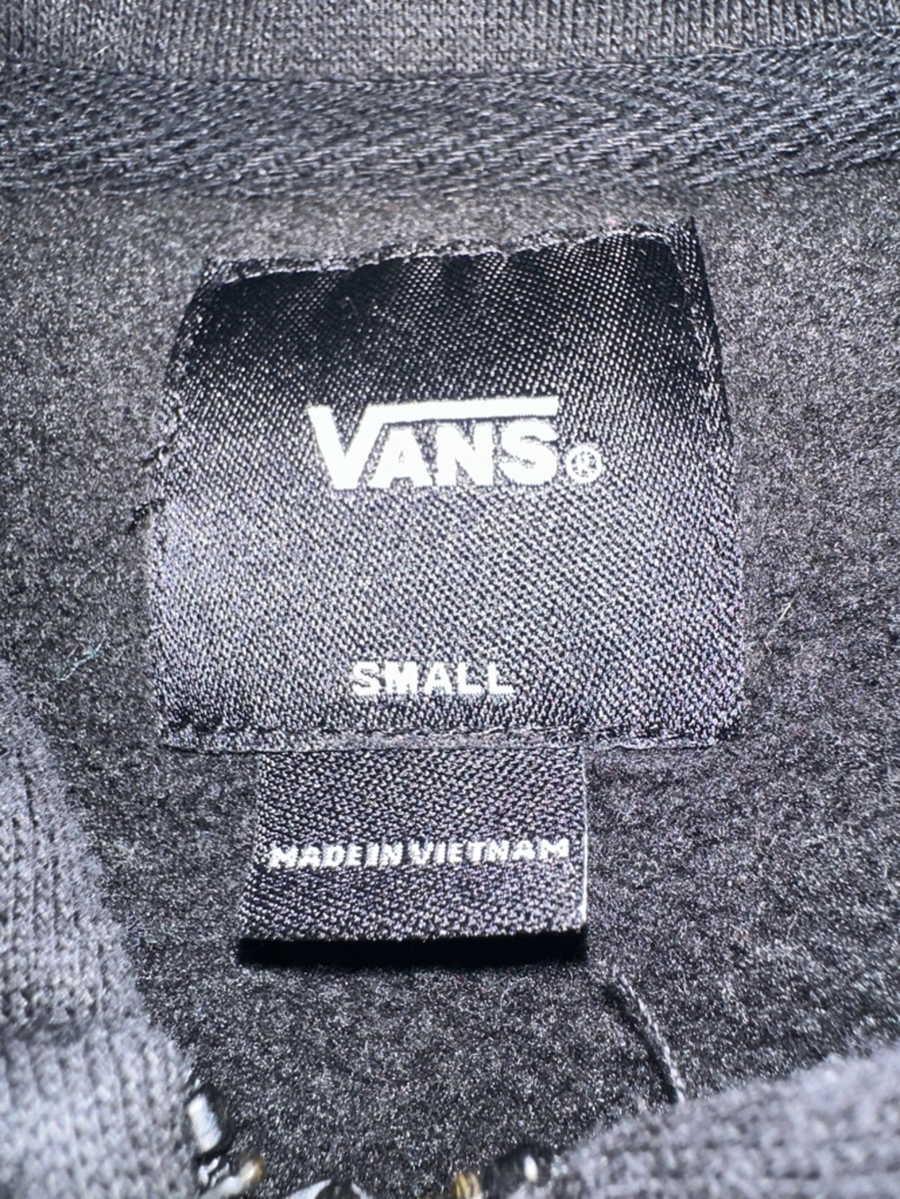 Vans Black Logo Pullover Zip Up - Picture 5 of 5